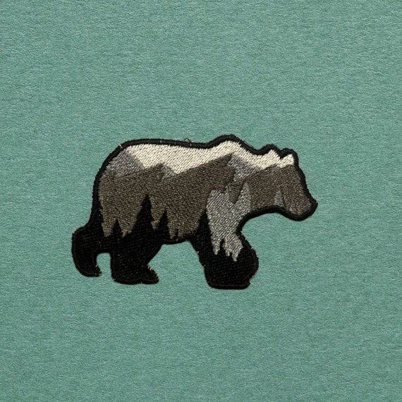 Mountain Forest Bear Patches, Sew on Patches for Jackets, Hats