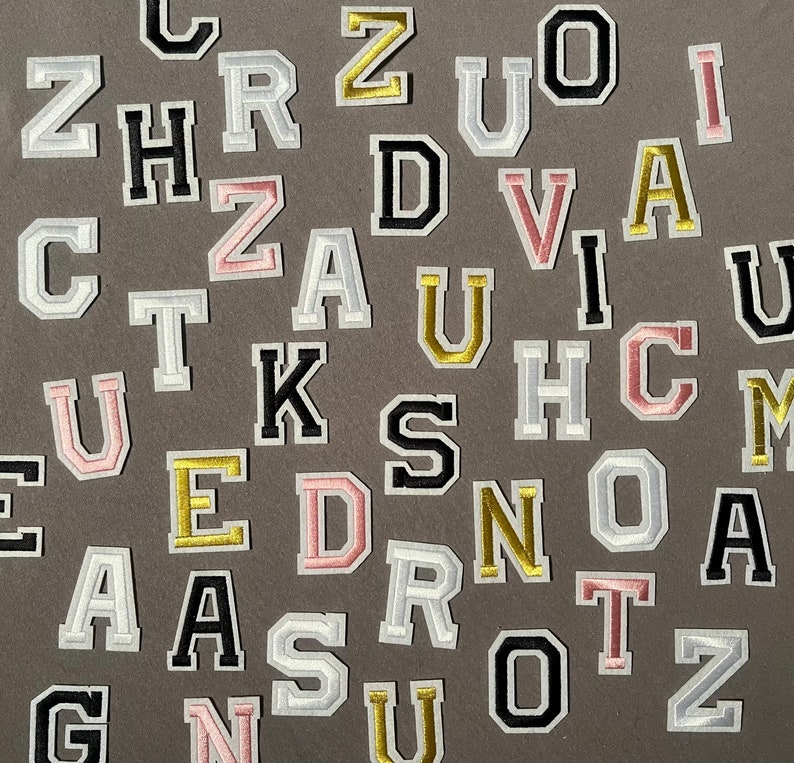 Colourful Letters Alphabet Color Letter Patch Patches Clothes Iron on