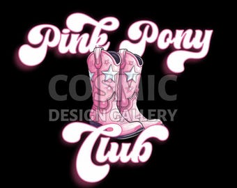 Pink Pony Club - Western Cowgirl Boots - Digital File Download - PNG, JPG - Country Pink Cosmic Design - Chappell Roan Inspired