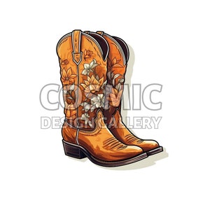 Western Cowgirl Boots - Digital File Download - SVG, PNG, JPG