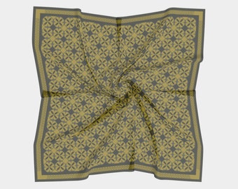 Nordic Elegance with Olive FLORA 100% Silk Scarf