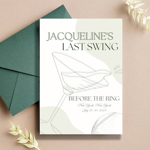 Tennis Club Last Swing Before The Ring Bachelorette Wochenende Digital druckbare Einladung Reiseplan Vorlage Sofortiger Download Canva Edit
