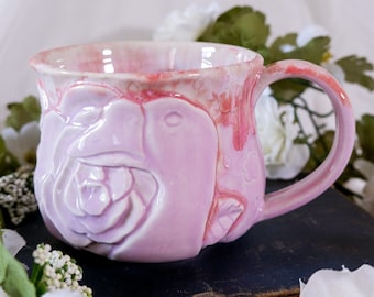 Pink Goose Mug: Porcelain Handcrafted Pottery