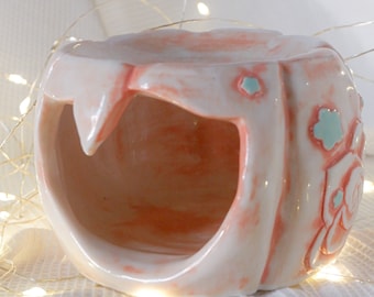 Pumpkin Wax Warmer: Handmade Porcelain Pottery Jack O Lantern