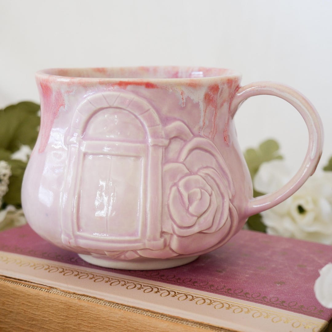 Doorway and Roses Pink Porcelain Handmade Mug - Etsy