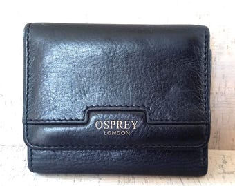 Osprey London Small Black Leather Purse