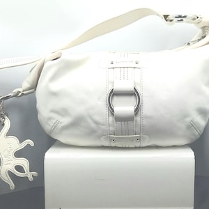 Kipling White Leather Shoulder Bag with Leather Coin Purse