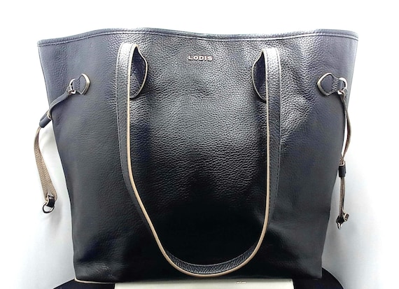 Lodis Large Black Pebble Leather Tote bag