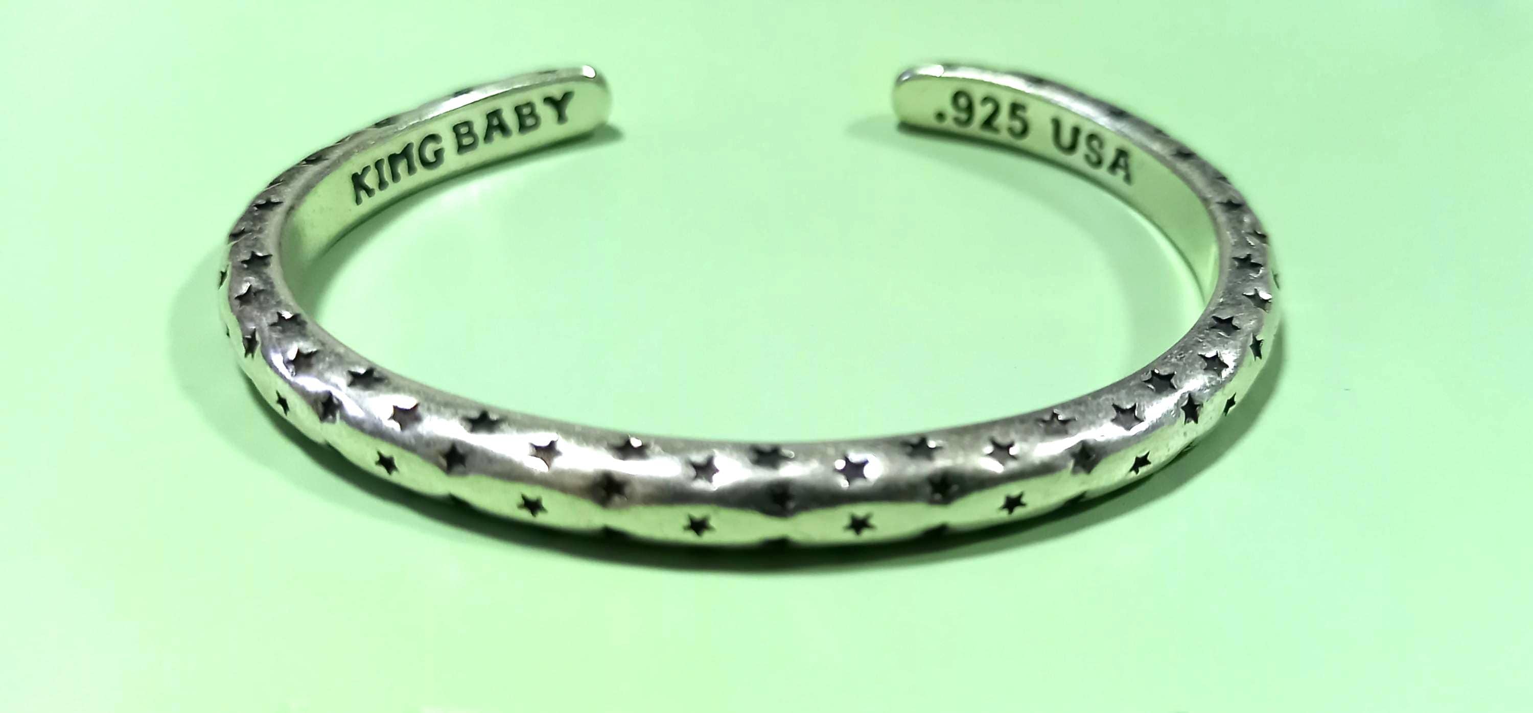 King Baby Studio Solid Silver Native Star Small Unisex Cuff