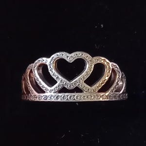 Retired Pandora Love Hearts Tiara Ring - 54