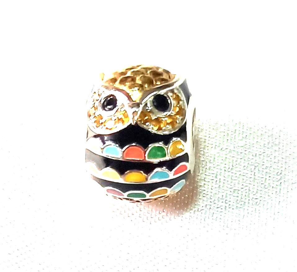 NinaQueen Wise Owl Enamel Charm 925 - Fits Pandora