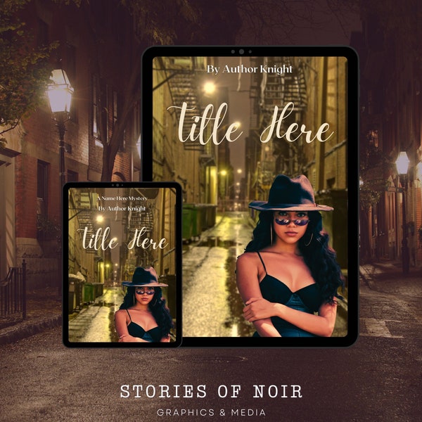 Custom Book Cover Black Girl, Ebook, Premade Book Covers, Mystery Novel Book Cover, Black Woman Romance Book Cover, African American, Noir