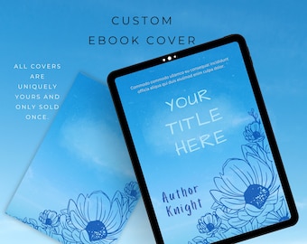 Benutzerdefinierter Romance-E-Book-Cover, Blue Floral-Buchcover, Amazon KDP-Cover, individuelle Buchcover, YA-Roman-Buchcover, Summer Romance eBook-Cover