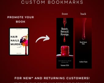 Diseño personalizado de marcapáginas para portadas de libros para autores (descarga digital)