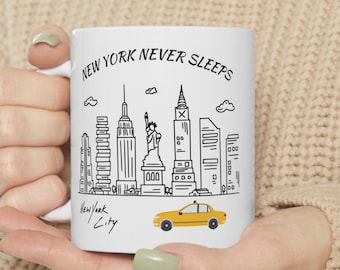 Unique Personalized Mom Mug - New York Inspired Coffee Cup - Perfect Gift Idea - 11oz.