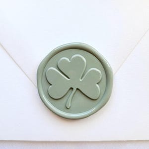 Sticker sceau de cire trèfle, sceaux d'enveloppe de la Saint-Patrick, sceau de cire irlandais, trèfle à trois feuilles, sceau d'invitation de mariage