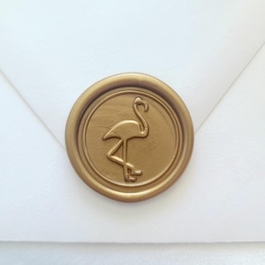 Flamingo Wax Seal stickers, Tropical Self Adhesive Envelope seal, wedding Invitation seal