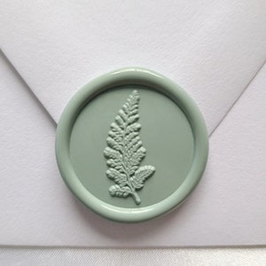 Autocollants de cachet de cire de feuille de fougère, cachet de cire de feuille, auto-adhésif, joints d'enveloppe préfabriqués pour des invitations de mariage, plante botanique, branche, fait main