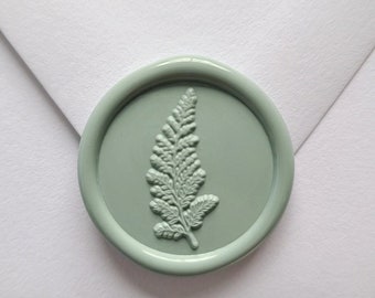 Fern leaf Wax Seal Stickers, Leaf wax seal, Self Adhesive, Premade Envelope seals for wedding Invitations, botanical plant, branch, Handmade