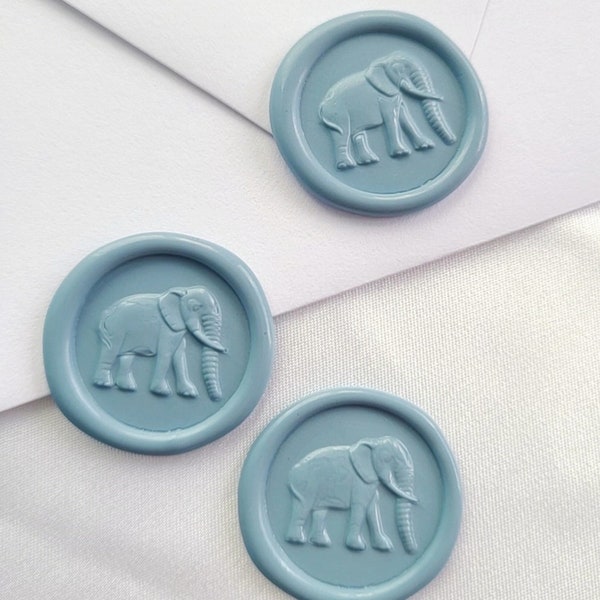 Elephant wax Seal, self adhesive sticker for wedding invitations, premade envelope seal, animal seal, Rare Vintage Elephant Wax Seal stamp