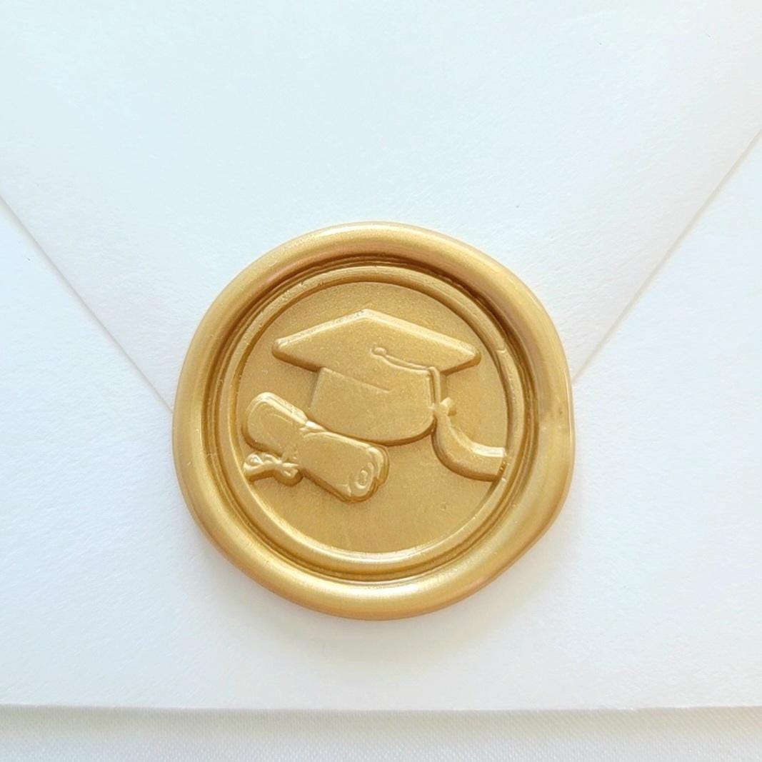 Graduation Wax Seal Sticker, Self Adhesive Academic Cap Envelope Seal ...
