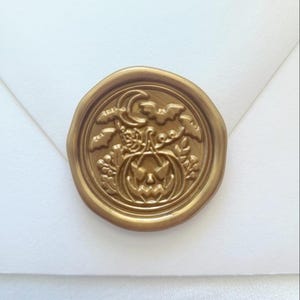 Halloween wax Seal Stickers, Self Adhesive Spooky Envelope seal, Halloween Party Invitation seal, Pumpkin, bats