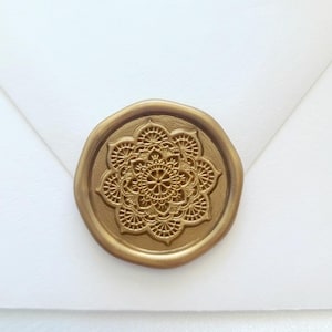Sticker cachet de cire mandala, cachet d'enveloppe bohème, faire-part de mariage, spirituel, bouddhiste, cachet de cire de yoga