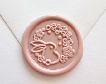 Bunny Rabbit Wax Seal Stickers, Self Adhesive Premade Envelope Seal, Cute Easter Bunny Wax seals, Wedding Invitations, Handmade Wax seals