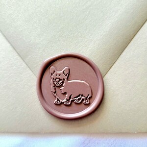 Sceau de cire pour chien Corgi, autocollant, sceau de cire animal, sceau d'enveloppe, faire-part de mariage, sceau de cire de chien, Welsh Corgi, sceaux, sceau de cire