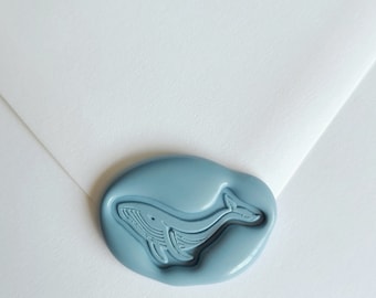 Whale Wax Seal Stickers, Ocean Theme Stationery, Self-Adhesive Wax seals for Beach wedding Invitations, Nautical Scrapbooking gift, Handmade