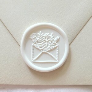 Floral Envelope Wax Seal Stickers, Self Adhesive Wax seals, wedding Invitation Seal, Botanical, Handmade