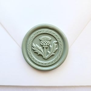 Thistle Wax Seal Stickers, Scottish Thistle Envelope seals for wedding Invitations, Scotland national Emblem wax seals, Handmade