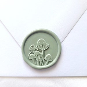 Champignons forestiers, autocollant pour sceau de cire, sceaux de cire auto-adhésifs Premade pour faire-part de mariage, champignon, champignons, sceau d'enveloppe, sceau de la nature