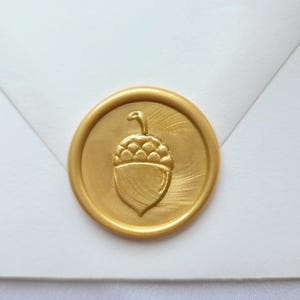 Acorn wax seal sticker, Wedding Invitation envelope seal, Autumn, Fall, thanksgiving wax seal
