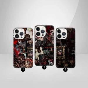 Goth Phone Case Vampire Cover Dark for iPhone 16 Pro, 15, 14, 13, 12, 11, Google Pixel 9 Pro, 8, 7A, Samsung S24 fe, A16, A55