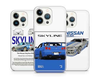 Drifting Skyline JDM Racing Japan Car phone case for iPhone 15 14 13 Pro Max 12 11 X XS 8, fits Samsung S24 FE, S21 Ultra, A12, Pixel 8 Pro