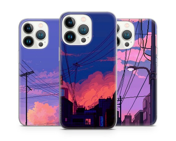 Lo-Fi Vibe Aesthetics Japan Pixel Art phone case for iPhone 16 15 14 13 Pro Max 12 11 X XS ,fits Samsung S24 FE, S21 Ultra, A12, Pixel 9 Pro