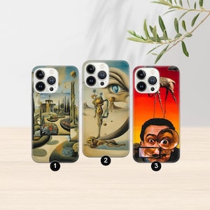 Salvador dali Phone Case Surrealism Cover Art for iPhone 16 Pro, 15, 14, 13, 12, 11, Google Pixel 9 Pro, 8, 7A, Samsung S24 fe, A16, A55