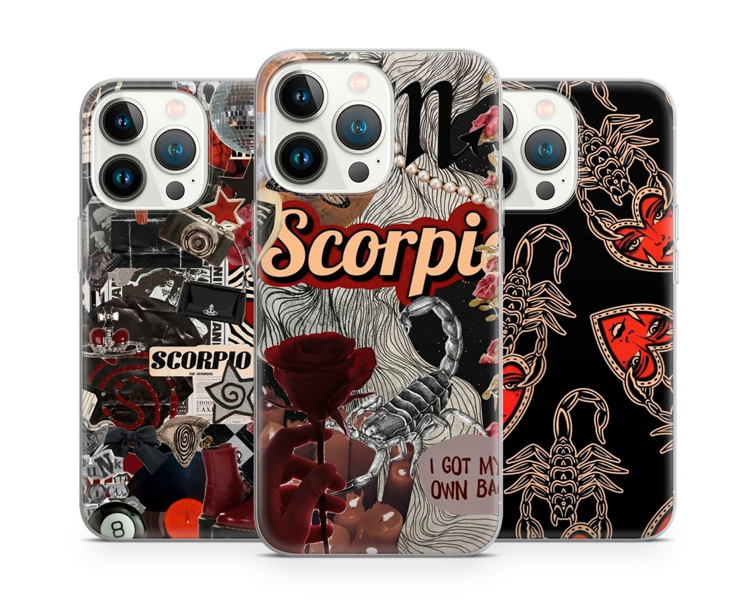 Scorpio Zodiac Sign Collage Coverfit Phone Case for iPhone 15 14
