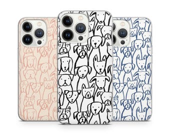Hond huisdier puppy schattig dier patroon telefoonhoesje voor iPhone 16 15 14 13 Pro Max 12 11 X XS 8, Samsung S24 FE, S21 Ultra, A12, A16, Pixel 8 9 Pro