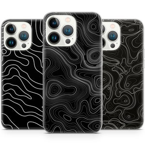 Abstract Pattern Modern Art Fingerprint phone case for iPhone 15 14 13 Pro Max 12 11 X XS 8, fits Samsung S24 FE S21 Ultra, A12, Pixel 8 Pro