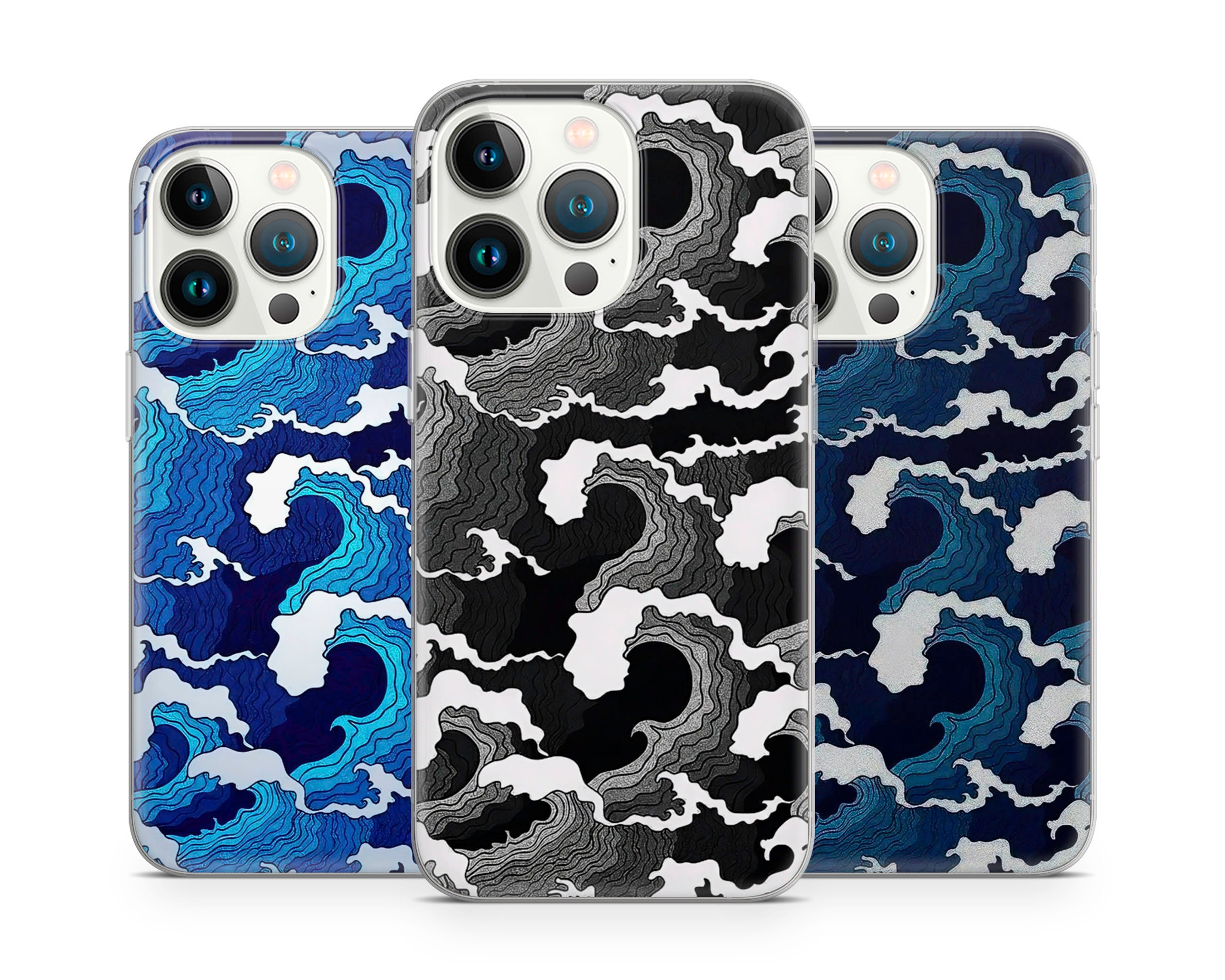 Japanese Wave Vintage Aesthetics Art Phone Case for iPhone 15 14
