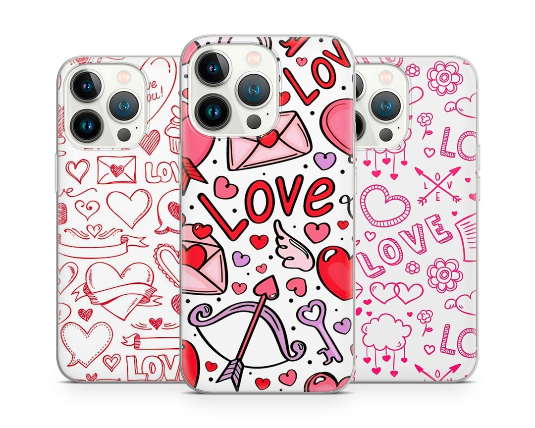 Valentines Day Loveis Heart Old School Phone Case for iPhone 14 13 Pro