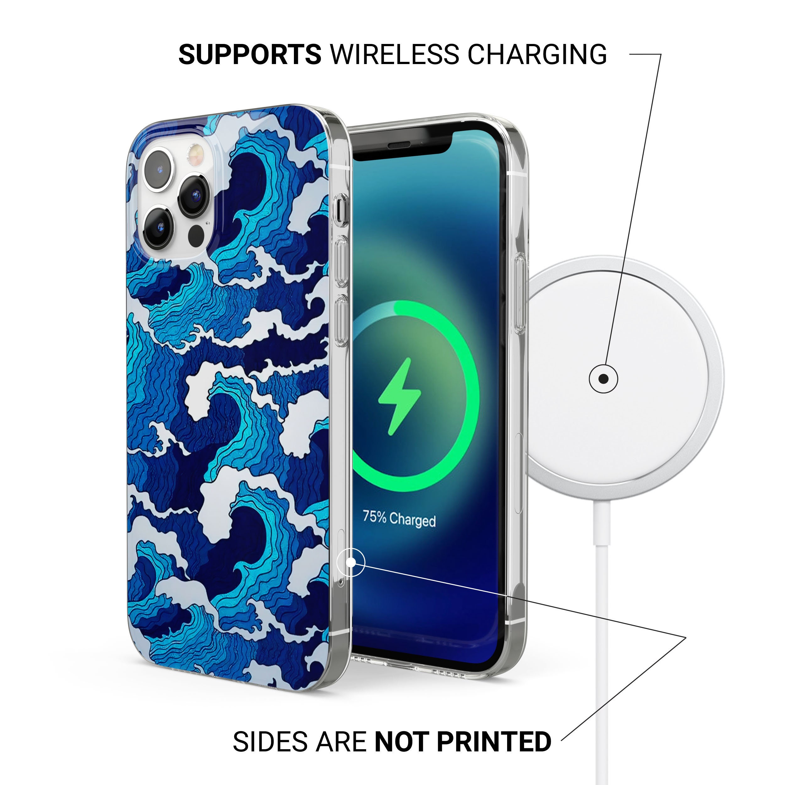 Japanese Wave Vintage Aesthetics Art Phone Case for iPhone 15 14