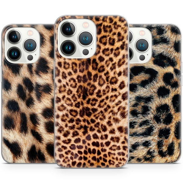 Leopard Pattern Cheetah Print Fur Skin phone case for iPhone 15 14 13 Pro Max 12 11 X XS 8, fits Samsung S24 FE, S21 Ultra, A12, Pixel 8 Pro