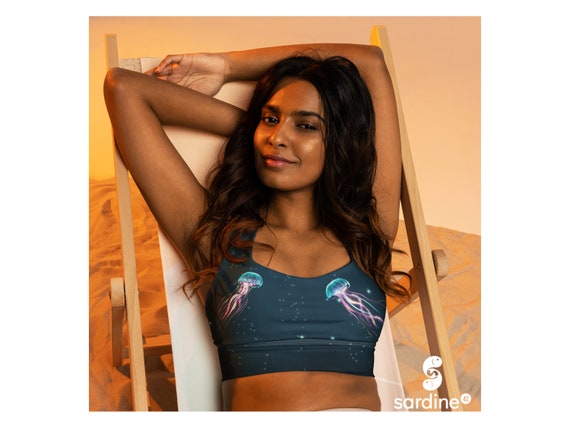 UPF50 Longline Sports Bra XS 3XL JELLYFISH Collection 