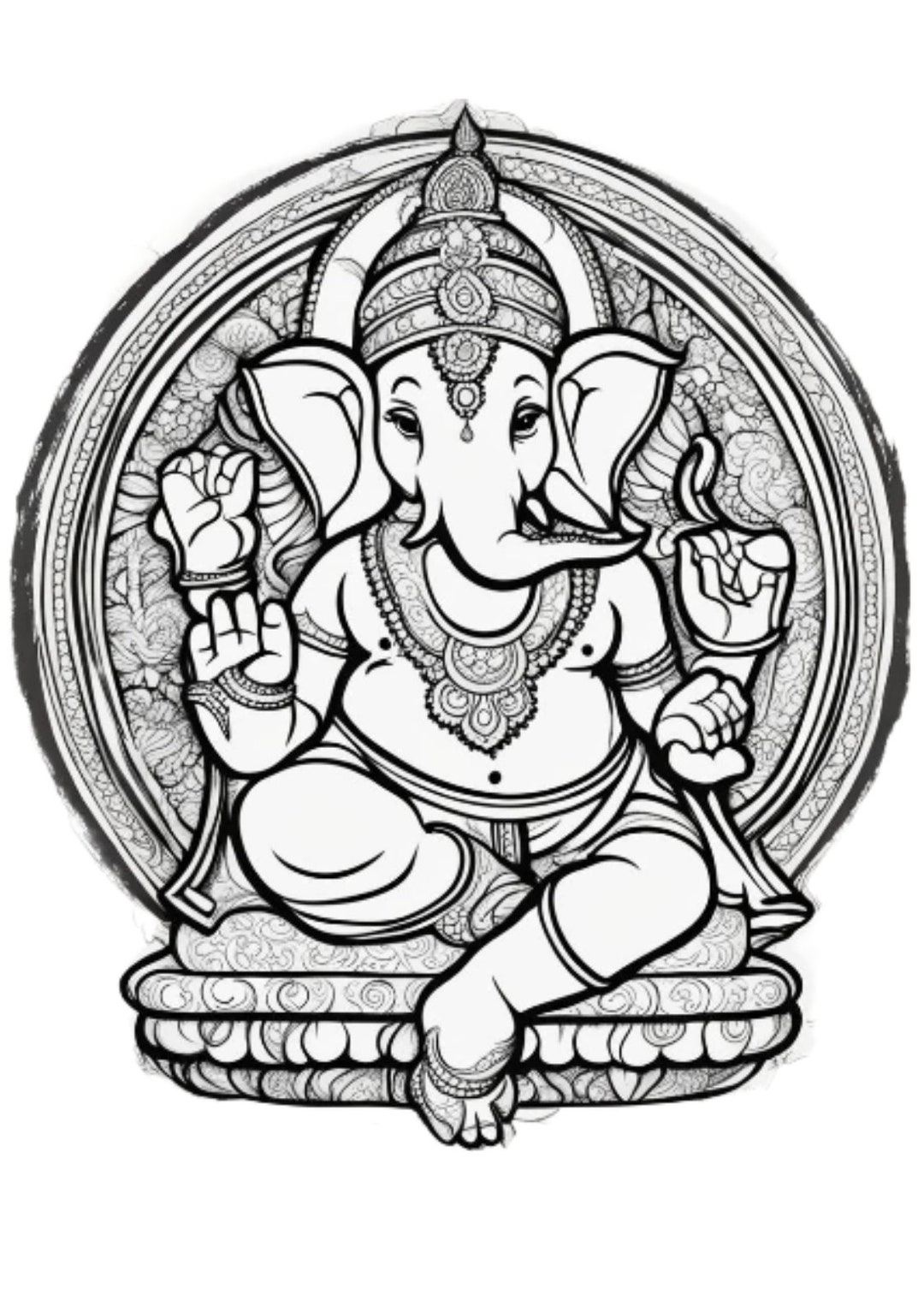 Colouring Page of Lord Ganesha - Etsy