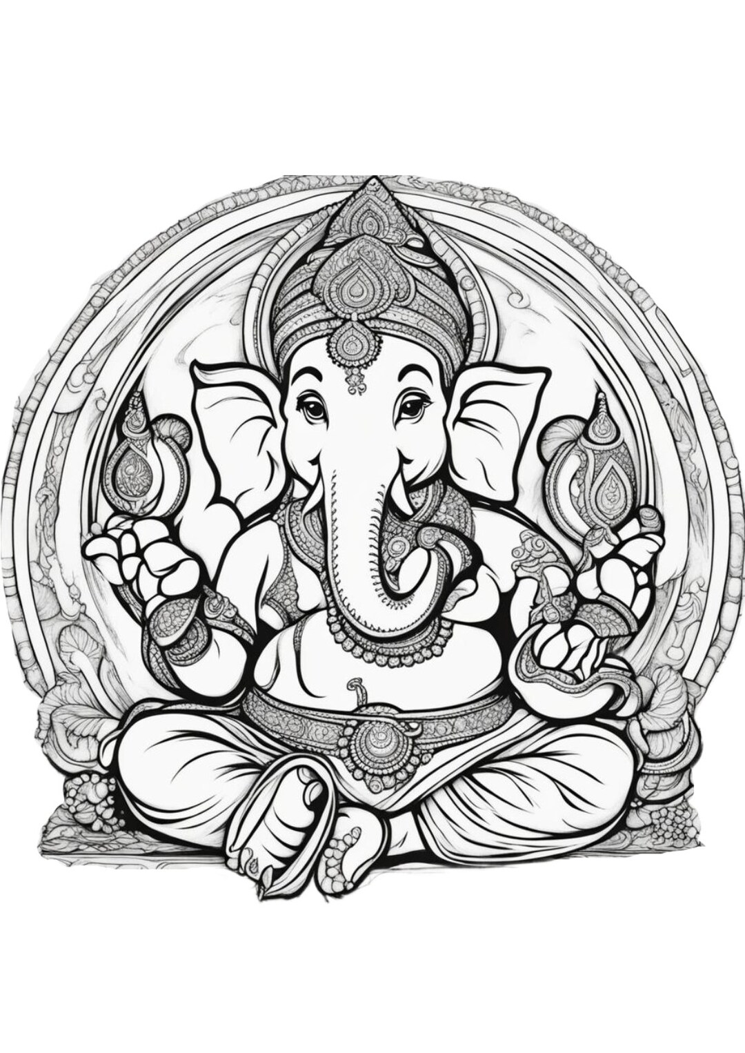 Colouring Page of Lord Ganesha - Etsy