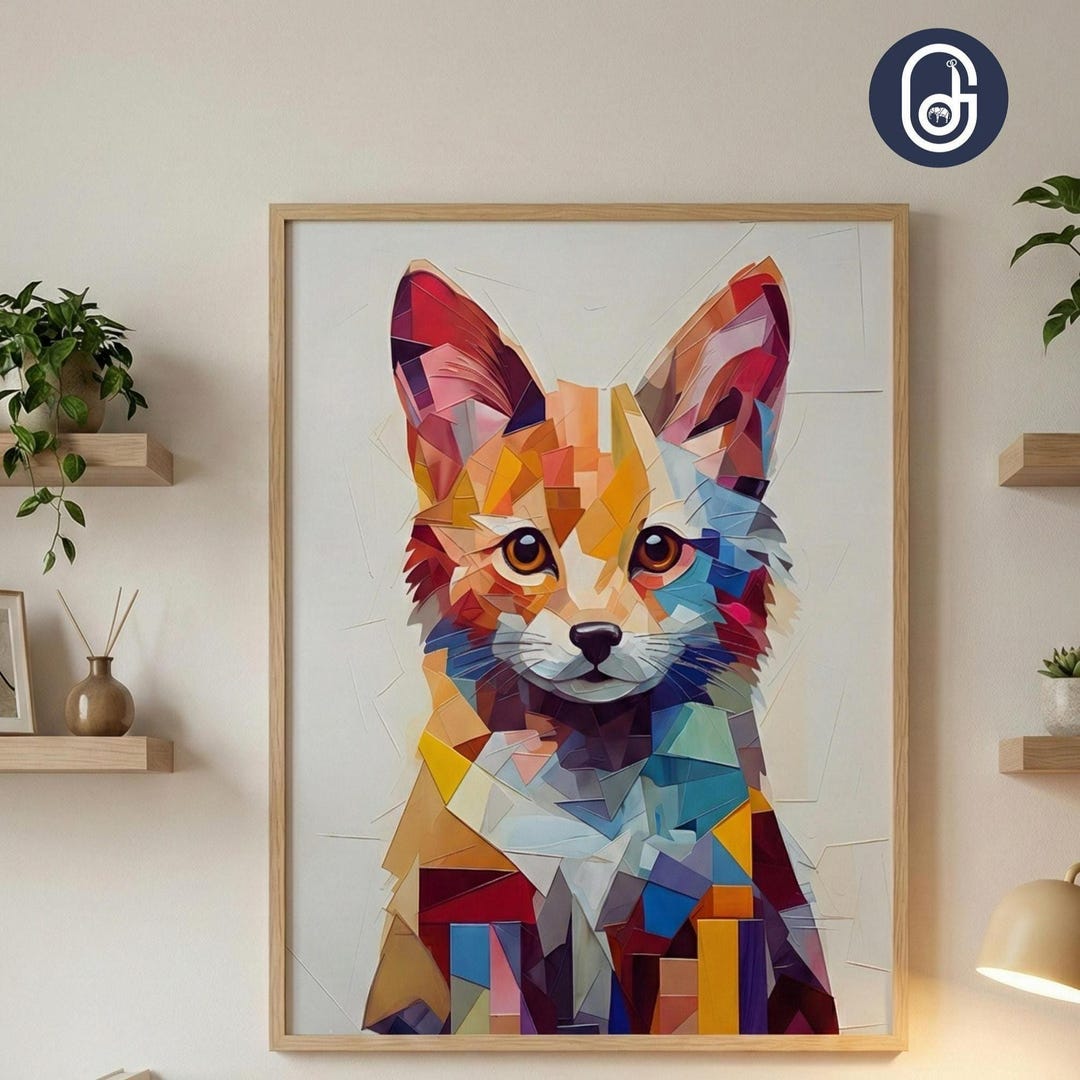 Geometric Fox Art Print – Colorful Abstract Animal Portrait (digital ...