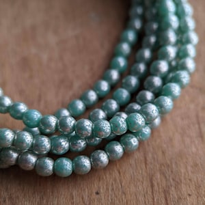 Approx 50pcs: Soft Teal Mercury 3mm Round Druk, Small Czech Glass Beads, CG-P-R3-22